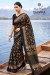 Shivika Vol 1 By Kashvi Black Moss Foil Saree Wholesalers In Surat
